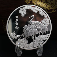 四川省祝壽銀章40克_ 紀(jì)念章制作 銀章制作 定做銀章 結(jié)婚祝壽